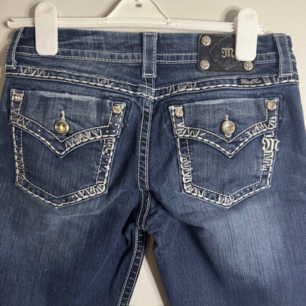 Miss Me Easy Boot Embroidered Rhinestone Jeans Size 29 - Picture 4 of 7